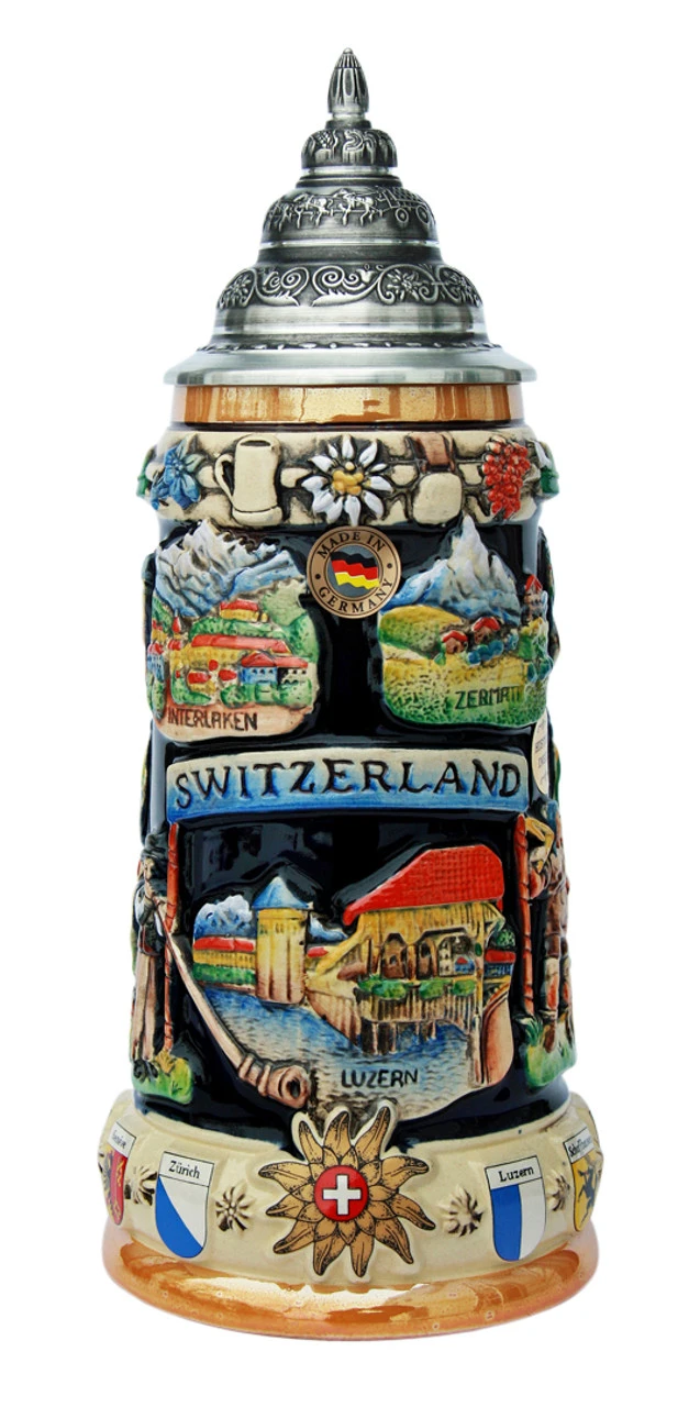 Switzerland Commemorative Beer Stein Switzerland Commemorative Beer Stein -German Wine Glass Shop Switzerland Panorama Beer Stein K309SW FNT SM 17744.1401399248