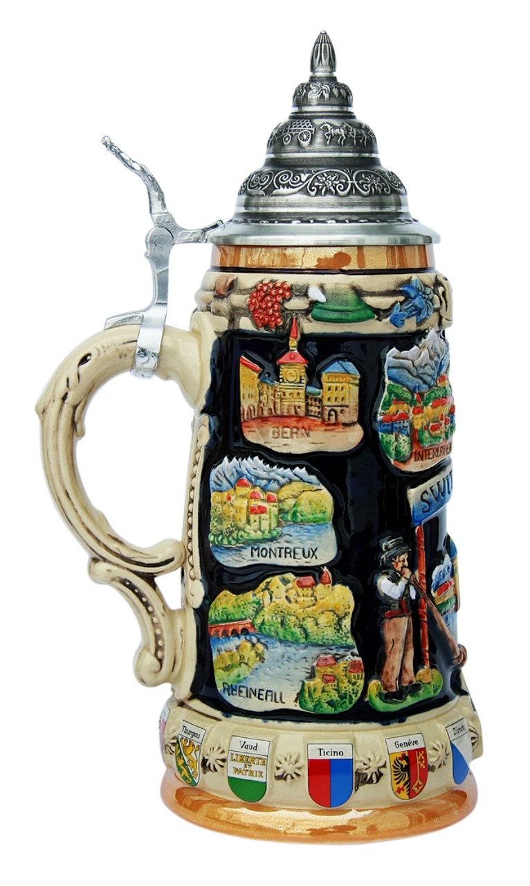 Switzerland Commemorative Beer Stein Switzerland Commemorative Beer Stein -German Wine Glass Shop Switzerland Panorama Beer Stein K309SW LS SM 90358.1401399247
