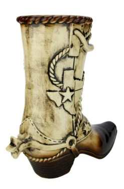 Texas Cowboy Beer Boot 1 Liter | Ceramic -German Wine Glass Shop Texas Beer Boot 1 Liter Ceramic KT600E Back SM 78453.1591137897