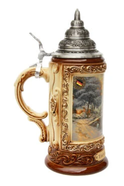 Thomas Kinkade Cobblestone Christmas Beer Stein -German Wine Glass Shop Thomas Kinkade Cobblestone Christmas Beer Stein K7704 LS SM 15237.1507298760