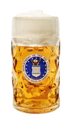 US Air Force Dimpled Oktoberfest Glass Beer Mug 1 Liter