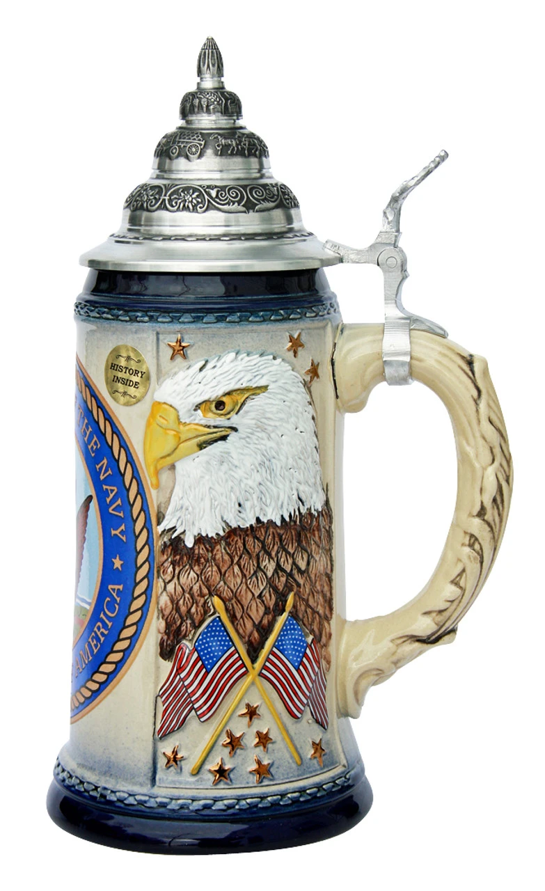 US Navy Beer Stein US Navy Beer Stein -German Wine Glass Shop US Navy Beer Stein K727N RS SM 70144.1401399581