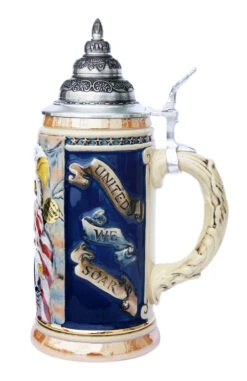 US Air Force Eagle Of Freedom Beer Stein -German Wine Glass Shop United We Stand Beer Stein K728 RS SM 81784.1401399304