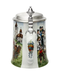 Zimmermann Wedding March Porcelain Beer Stein 2 Zimmermann Wedding March Porcelain Beer Stein -German Wine Glass Shop Wedding March Porcelain Beer Stein Z9453 Back SM 70054.1493400301