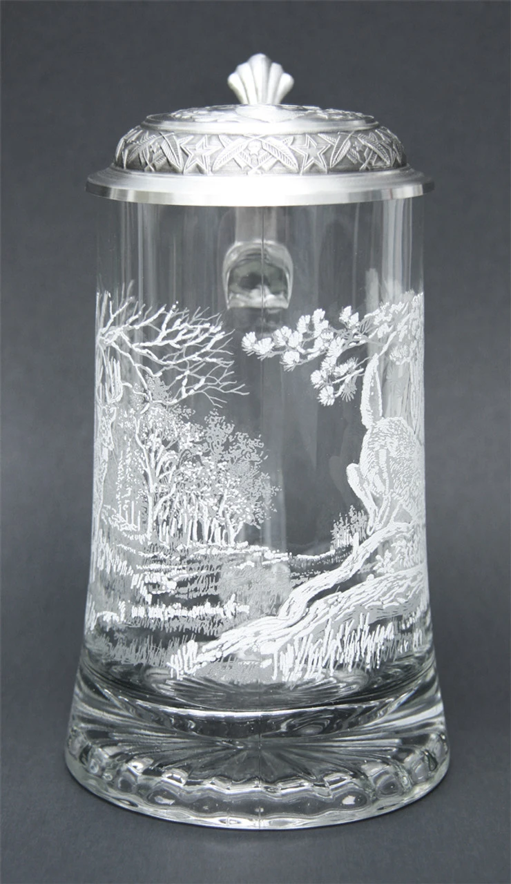 White Tail Deer Glass Beer Stein White Tail Deer Glass Beer Stein -German Wine Glass Shop White Tail Deer Glass Beer Stein MC5915 ShellTL FNT SM 99662.1515713882