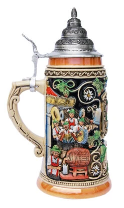 Window To Oktoberfest Dancing Couple Munich Beer Stein -German Wine Glass Shop Window to Oktoberfest Beer Stein K016RU LS SM 22109.1479244375